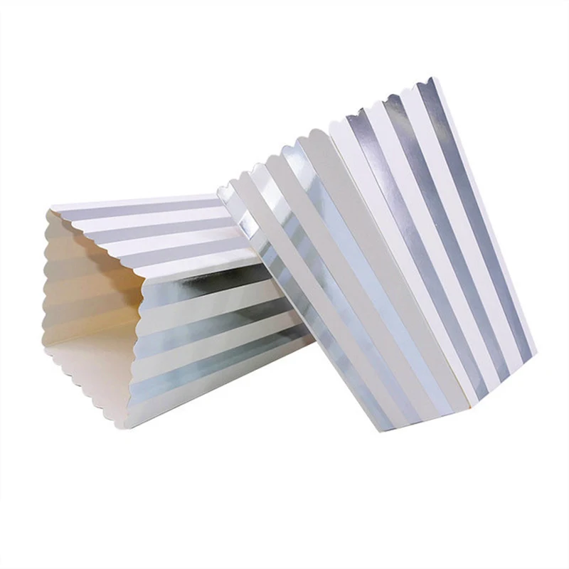 

6pcs Various colors Stiff Paper Mini Party Popcorn Boxes Pop Corn Candy/ Sanck Favor Bags Wedding Birthday Movie Party Tableware