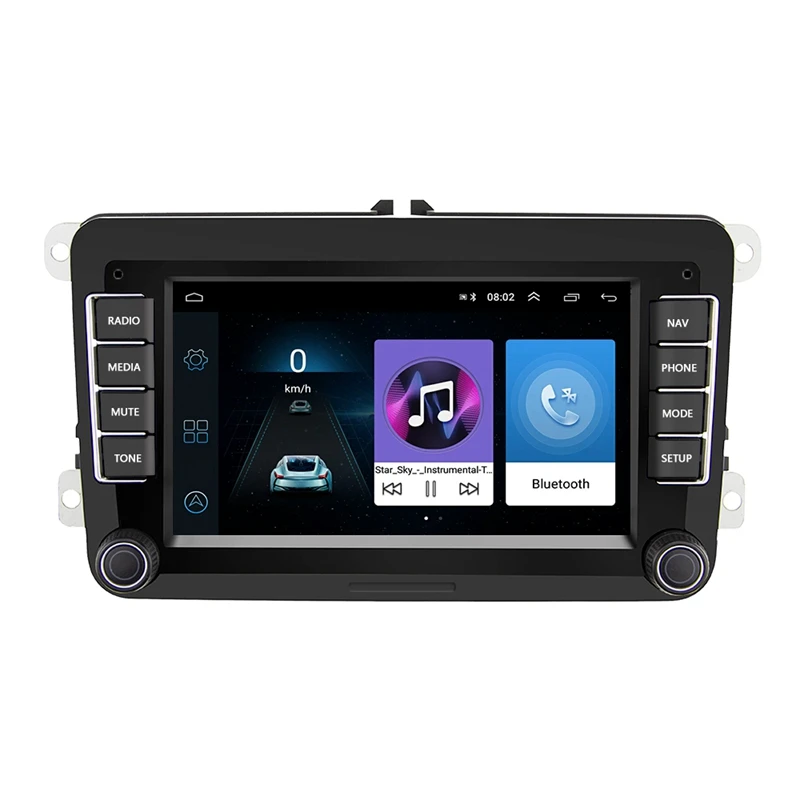 2 Din 7 дюймов Android 8,1 автомобильный DVD мультимедийный плеер 1G+ 16G gps навигация wifi Bluetooth аудио стерео радио плеер для V W Skoda