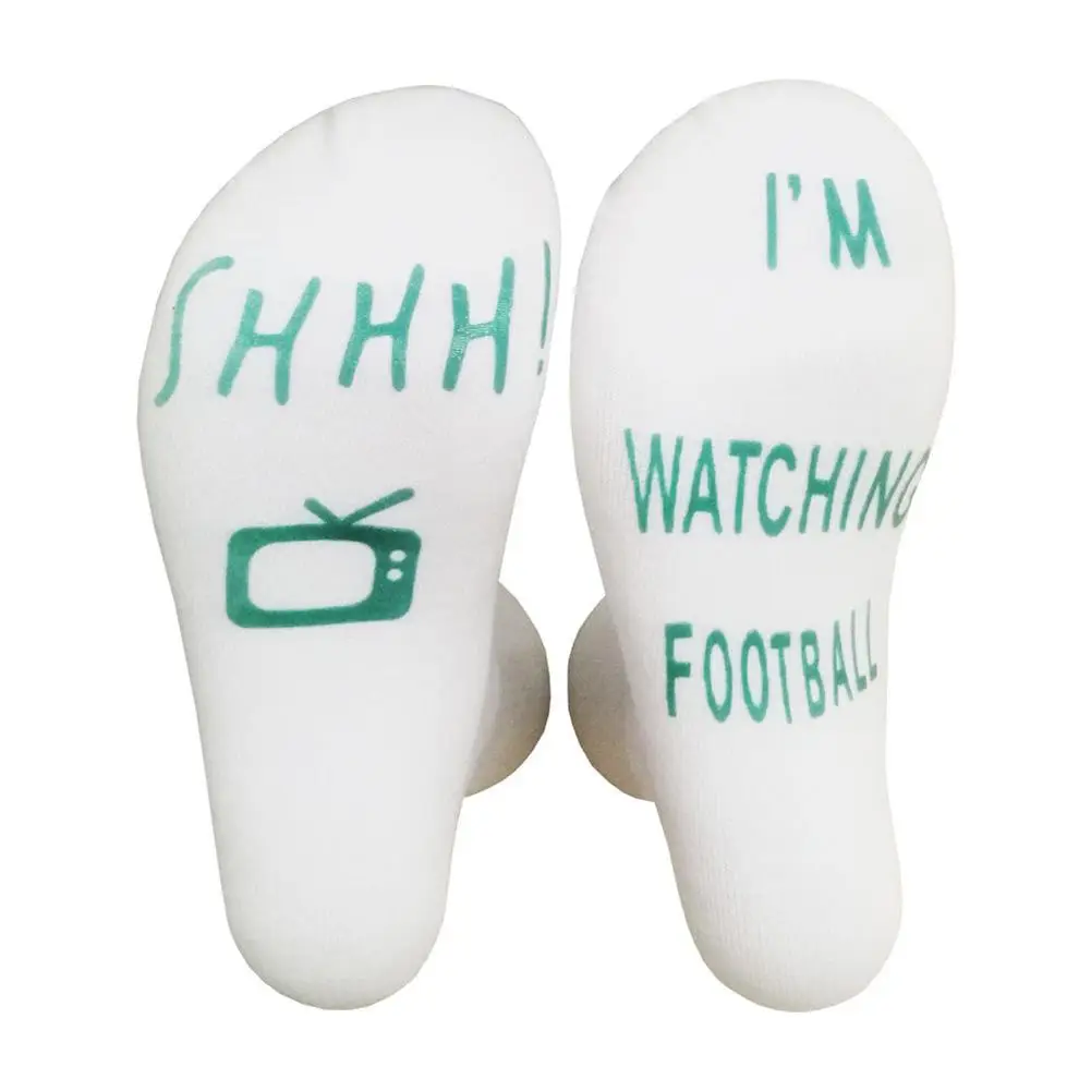 IM WATCHING FOOTBALL Модные мужские и женские дышащие хлопковые носки с буквенным принтом домашние мягкие удобные носки аксессуары для декора одежды