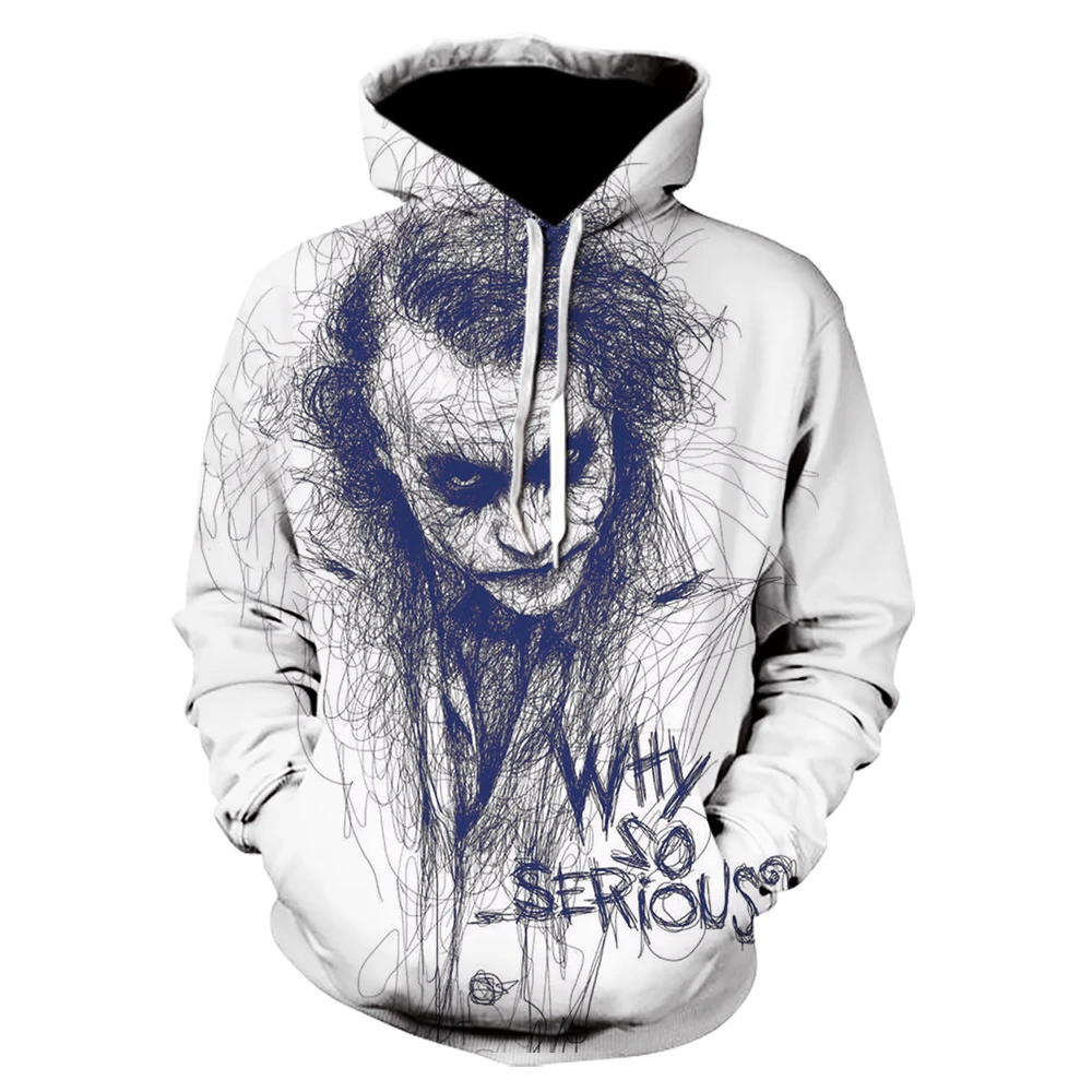 Sudaderas con capucha de Joker para hombre, ropa con estampado 3D, chándales divertidos, camisetas harajuku, color blanco|Sudaderas con capucha sudaderas| - AliExpress