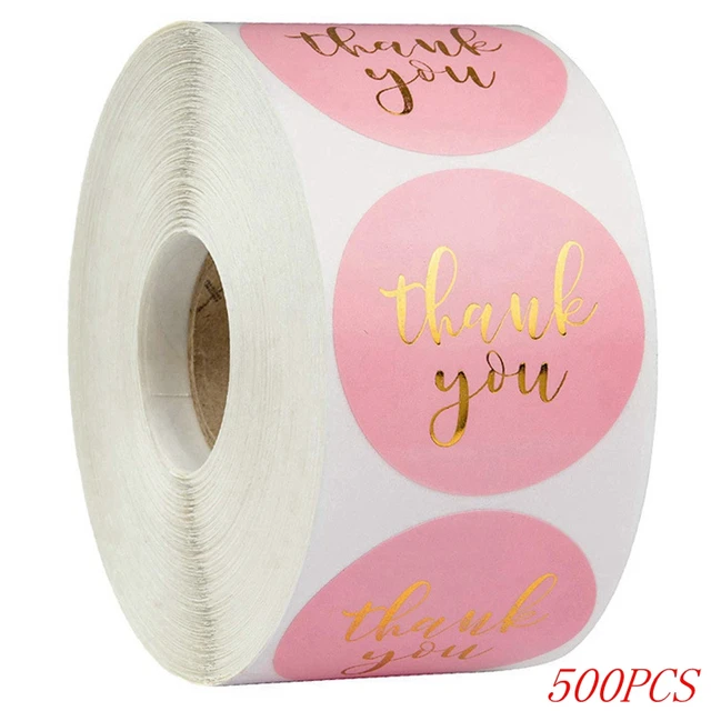 50-500pcs 1inch Blue Thank You Stickers For Envelope Sealing Labels Stationery Supplies Handmade Wedding Gift Decoration Sticker H0117-500pcs