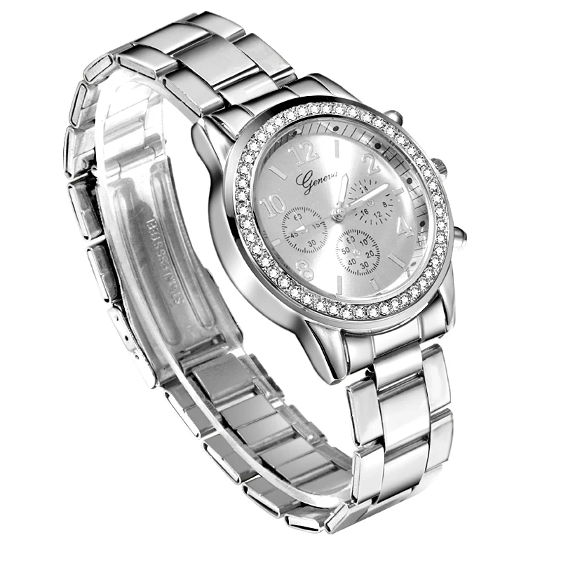 Reloj mujer silver watch for women fashion rhinestones women Quartz luxury wristwatch ladies watch women watch relogio feminino