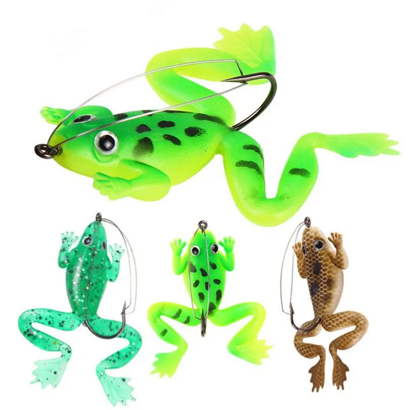 1PCS Thunder frog LURE Black Fish Killer 5.2G 6CM With Single Hook Frog Soft Bait Simulation
