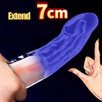Linen Nozzle No Vibrators Sex Toys For Men Women Dildo Enlargement Penis Sleeve Erection Reusable Condom Male Masturbator 2