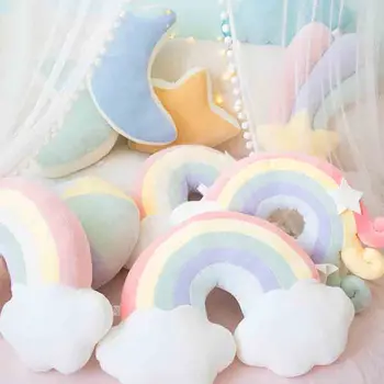 

Rainbow Cloud Star Moon Plush Pillow/Cushion,Kids Plush Toys Soft Sofa Cushion Baby Sleeping Memory Pillows/Baby Appease Gift