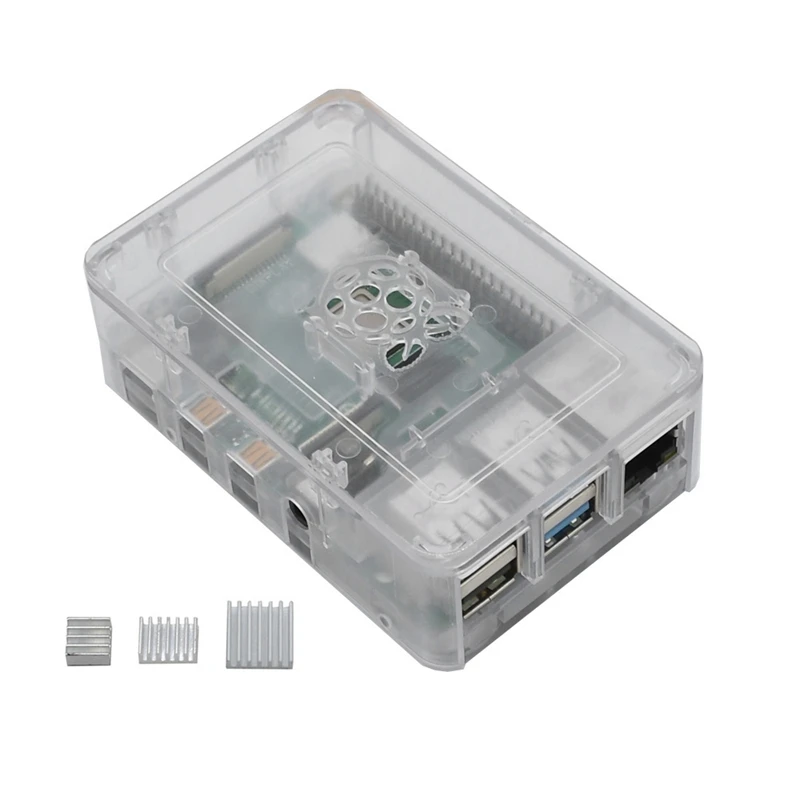 Для Raspberry Pi 4 Модель B 4G ram ABS чехол с серебряными радиаторами Поддержка 2,4/5,0 ГГц wifi Bluetooth 5,0 для RPI 4 DIY Kit