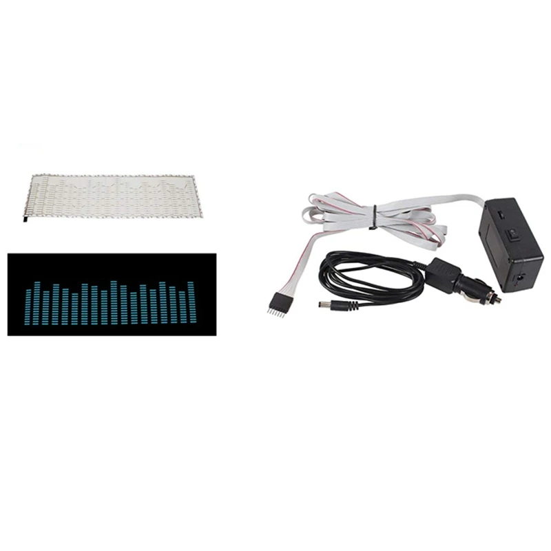 

Car Blue LED Music Rhythm Flash Light Sound Activated Sensor Equalizer Rear Windshield Sticker Styling Neon Lamp Kit