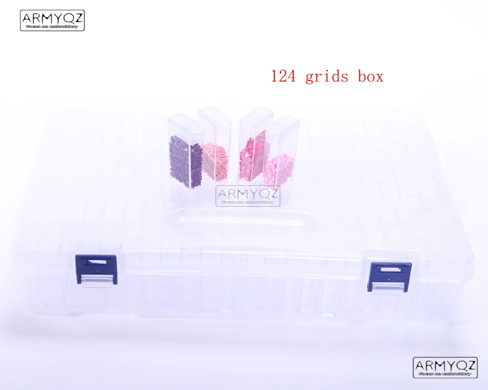 

124pcs 5d square diamond painting accessories Tools Beads Mosaic Container Storage Box Diamant Daimond painting Box Accessory
