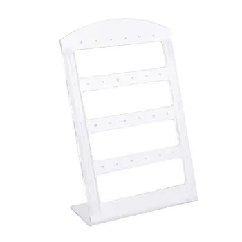 

Rectangular Jewelry Display Acrylic Home Hooks Stud Packaging Cards Showcase Necklace Holder 24/48 Hole Pearl Earring Stand