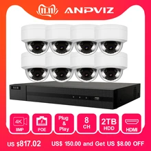 8CH 4K POE NVR Kit Security Camera System 8.0MP IR Indoor/Outdoor CCTV Dome POE IP Camera P2P Video Surveillance Set 2TB HDD