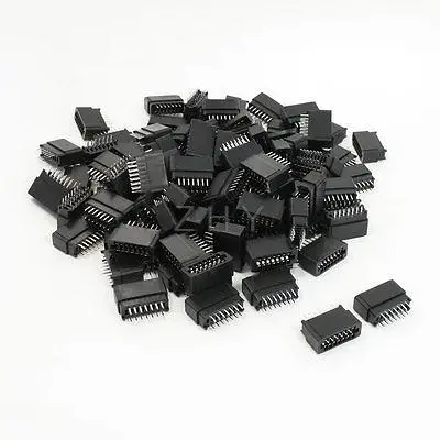 

100 Pcs 2.54mm Pitch Computer Parts IDC Connector Pin Headers 14 Pins