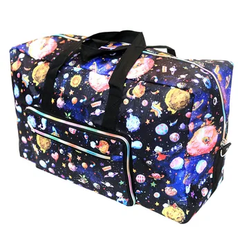 

Washable Luggage Handbag Portable Organizer Foldable Zipper Laundry Large Capacity Cartoon Printing Wear Resistant Travel Bag