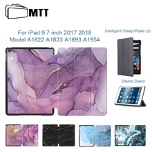 MTT чехол для планшета с мрамором для iPad 9,7 дюймов Тонкий чехол из искусственной кожи с откидной крышкой и подставкой модель A1822 A1823 A1893 A1954