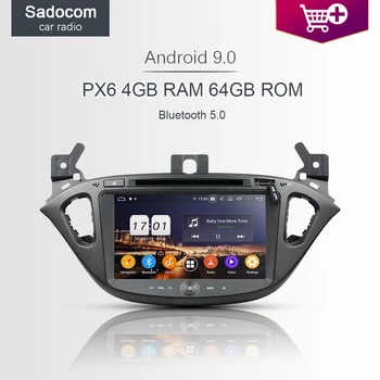 

720P DSP PX6 2 din Android 9.0 4GB+64GB 8core Car DVD Player GPS Glonass Map autoradio Bluetooth 5.0 For Opel CORSA 2015 2016