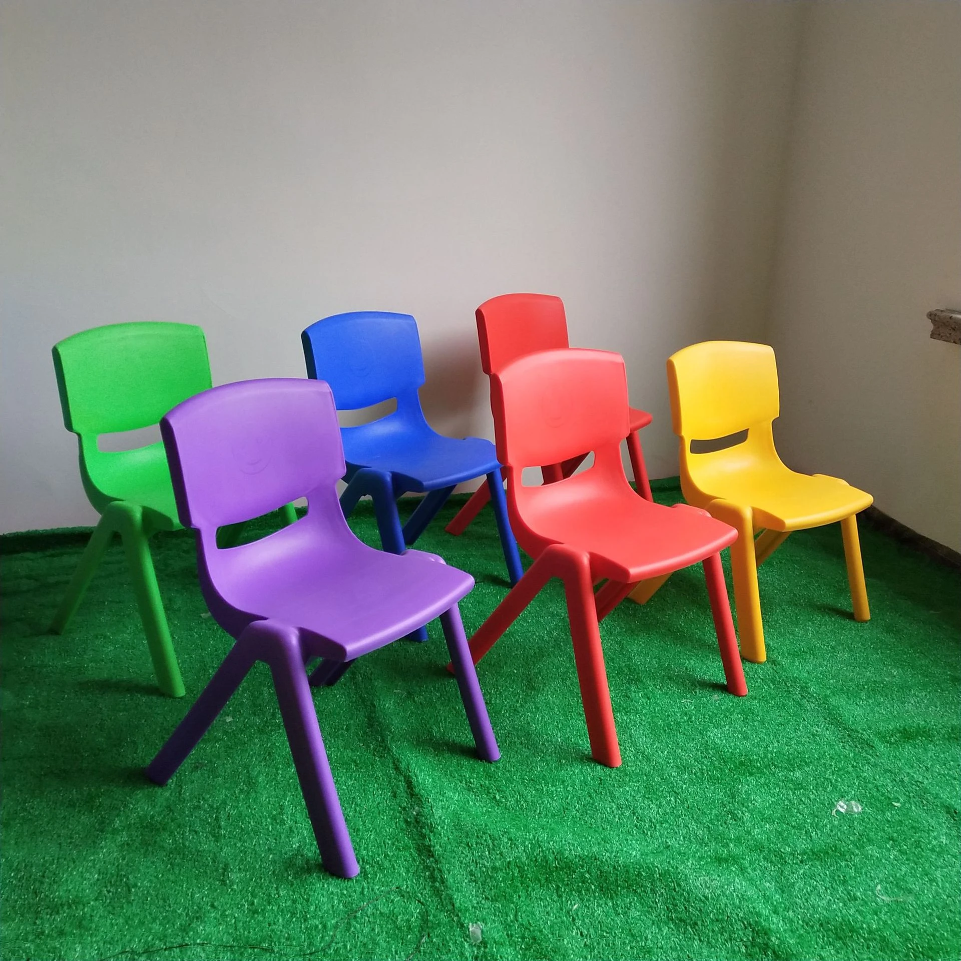 Table Et Chaises Colorees Pour Enfants Avec Dossier En Plastique Petite Chaise Epaisse Aliexpress