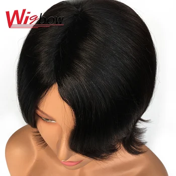 

Pixie Cut Short Bob Wigs Fake Scalp Wig Straight Human Hair Wigs Preplucked Brazilian Remy Hair For Women Wigbow