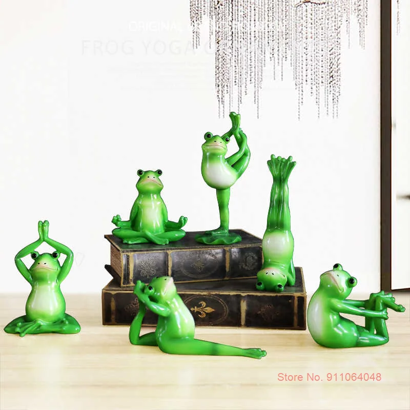 

Light Luxury Animal Statue Ins Yoga Frog Resin Ornaments Creative Porch Bookcase Living Room Decoration Accessories Nordic Decor