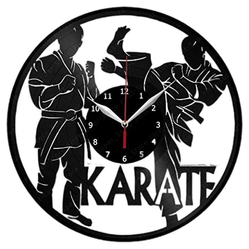 Эксклюзивные виниловые часы ручной работы Karate художественный декор домашние