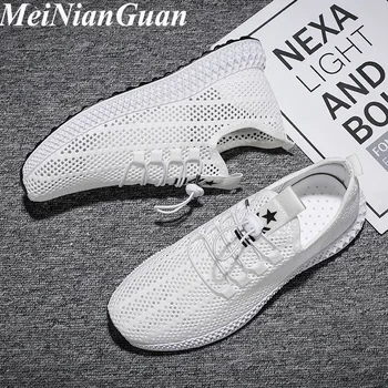 

Lace Up Male Sneakers Light Weight Man Sport Shoes Air Mesh Men Running Shoes Hot Men's Sports Shoes 2020 White Walking Shoes I6