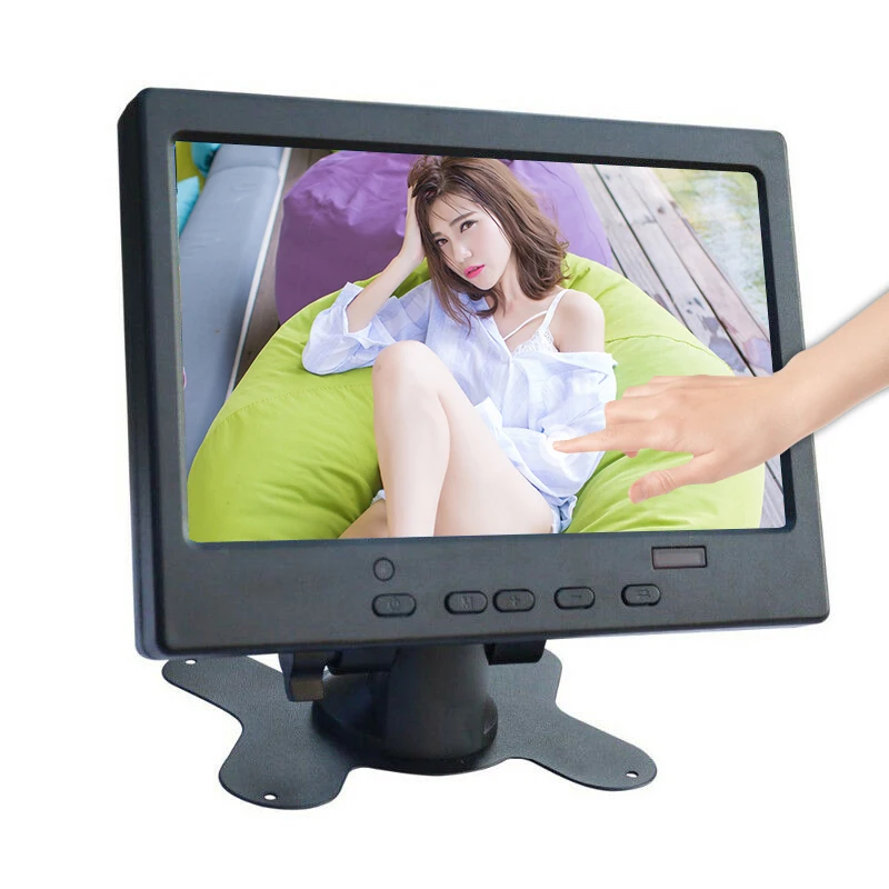 US $51.13 7 inch mini portable 1024x600 monitor TFT LCD CCTV computer monitor with VGA HDMI input builtin speaker for PS4 Xiaomi switch