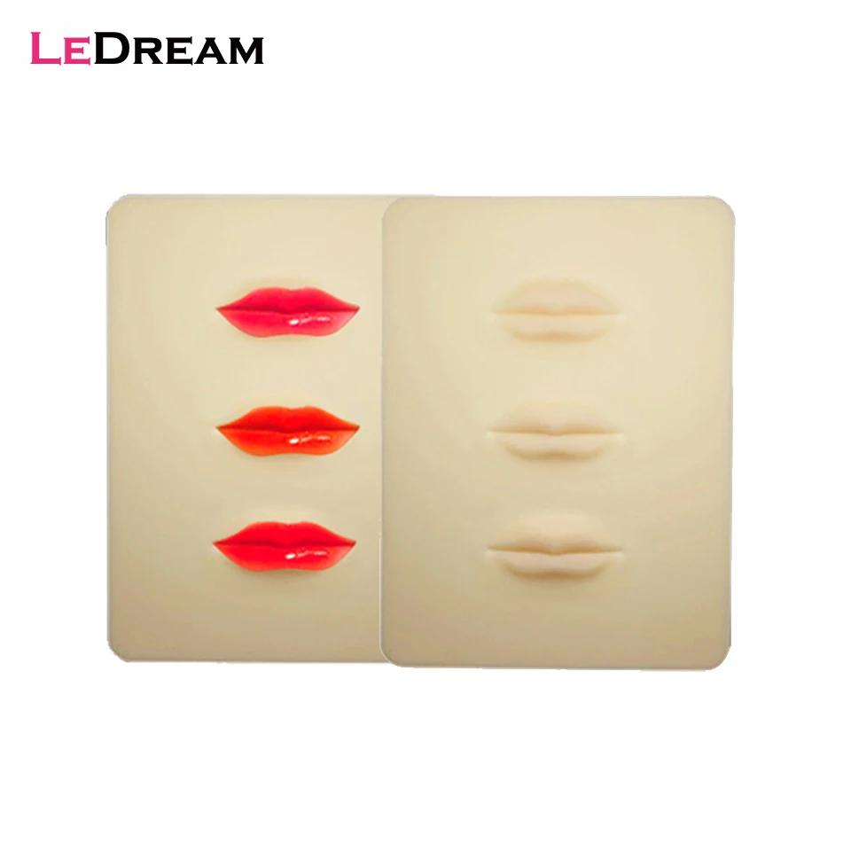 1PC 3D Silicone Three Lips Practice Fake False Skin For Permanent Makeup Tattoo Microblading Training Accessory 3 Lips Skin