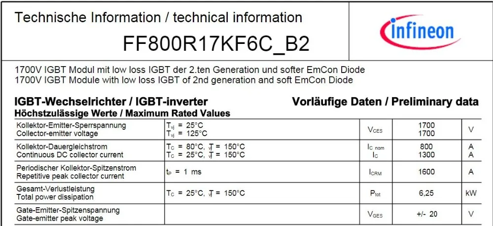 Для FZ800R17KF6_CB2 infineon