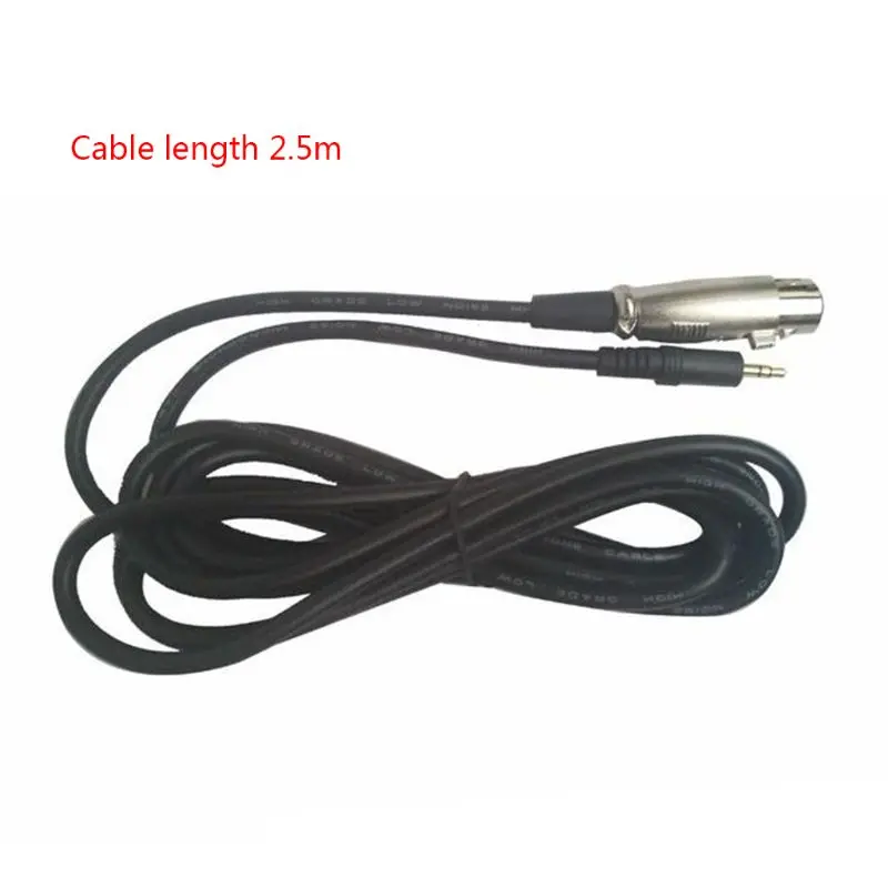 2,5 m XLR Female to 3,5 мм Jack кабель AUX Соединительный кабель для микрофонного динамика