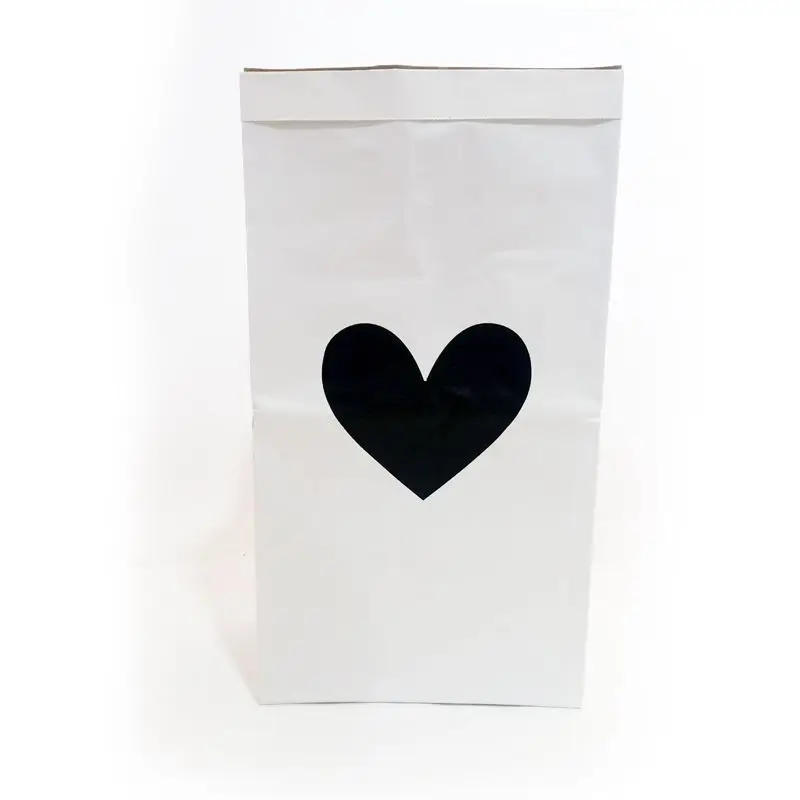 Высококачественная сумка для хранения в скандинавском стиле из крафт-бумаги, органайзер для детской одежды, Экологичная сумка для хранения в комнате - Цвет: Heart