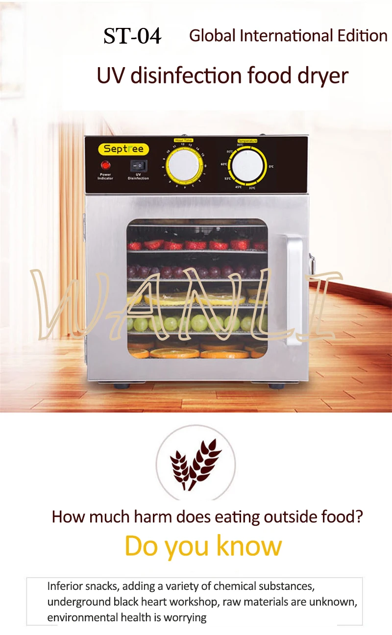 500w 6 Слои коммерческих Сухофрукты машина фрукты сушилка для овощей Сушилка для мисок животных быстро крепкого здоровья эффективно Еда Dryder