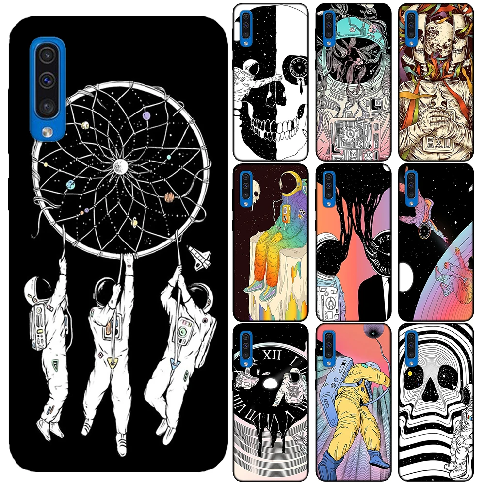 Силиконовый чехол Spaceman Planet Funny Art Для Samsung A51 A71 A6 A8 Plus A9 A7 2018 A10 A20 A30 A40 A50 A70 Note 10 Pro |
