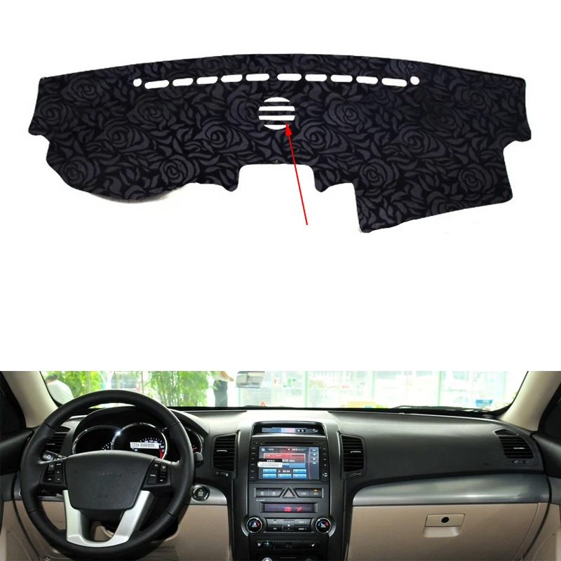 Серый Роза шаблон для Kia sorento 2009 2010 2011 2012 крышка приборной панели наклейки для автомобиля декоративные аксессуары для автомобиля интерьерные наклейки для автомобиля - Название цвета: Серый