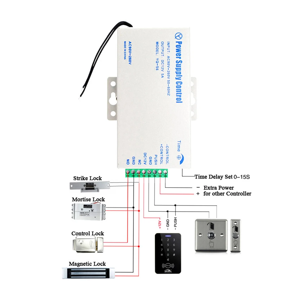 New Access Control Power Supply Transformer Door Supplier Adapter Covertor System Machine DC 12V 3A AC 90~260V