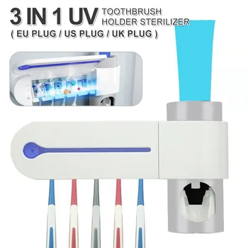 

3 In 1 Multifunctional Ultraviolet Toothbrush Disinfection Sterilizer Toothbrush Rack Shelf UV Disinfector Toothpaste Squeezers