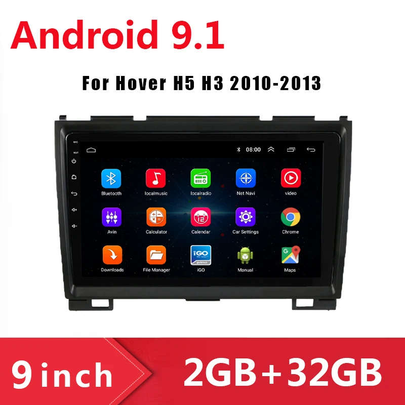 Мультимедийный видеопроигрыватель Great Wall Haval Hover H5 H3 9 &quot 2din Android