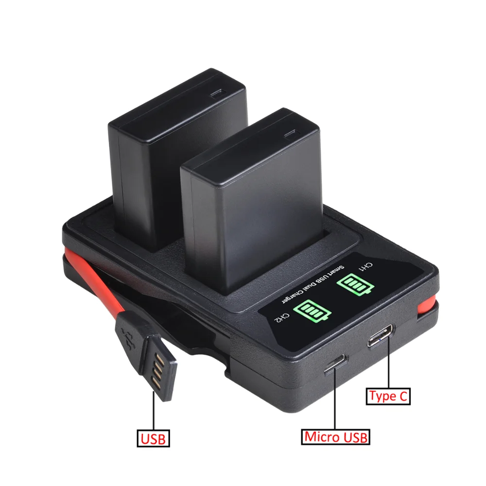 1500mAh DMW-BLG10 DMW BLG10 BLG10E Battery +LED Dual Charger with USB and Type-c for Panasonic LUMIX GF5 GF6 GX7 LX100 GX80 GX85 coin battery