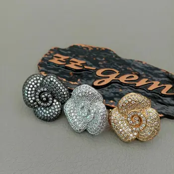 

golden plated Cubic Zirconia micro pave rose shortener enhancer clasp connector