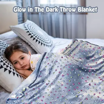

Children's Starlight Shining Blanket Home Decoration High-grade Flannel Bed Blanket Glow In The Dark Throw Blanket