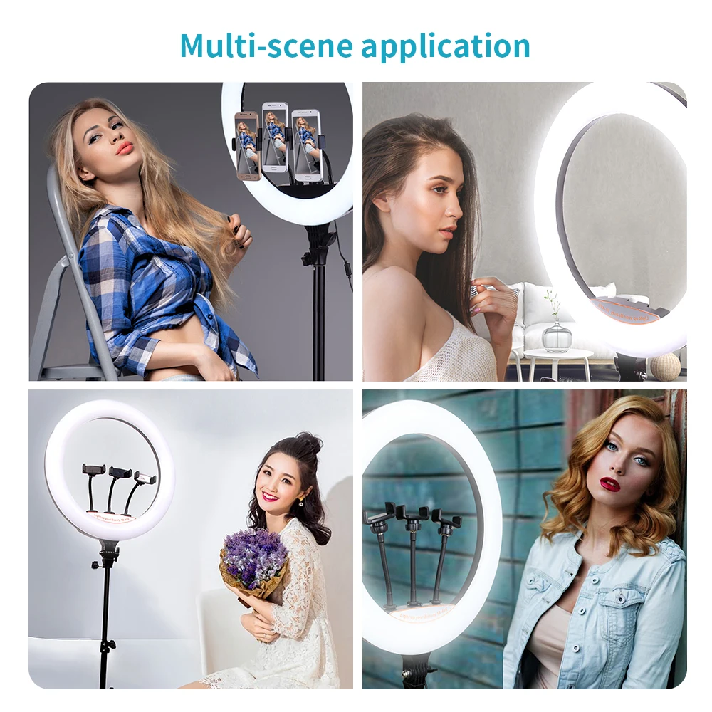 45cm 18 Inch LED Ring Light Dimmable Selfie Lamp With Tripod Profissional Photography Lighting For Stand Photo Studio Video Live