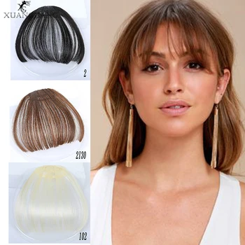 

XUANGAUNG Fashion 6 inch Bangs wig Hairpiece Synthetic Fake Bangs Hair Piece Clip In bangs Extensions High temperature