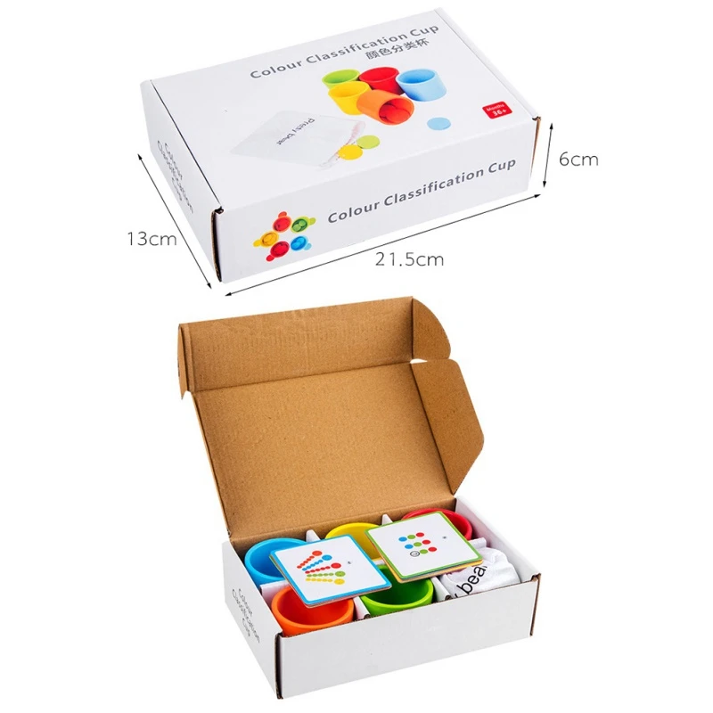 Красочная детская развивающая игрушка Kleur Klasse Cup Speelgoed Classificatie Kleurrijke Hout Kopjes Kleuren обучающая игрушка V