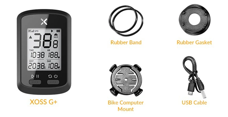 GPS Bike Cycling Computer Support Cadence Heart Rate Sensor ANT+ XOSS G Plus G