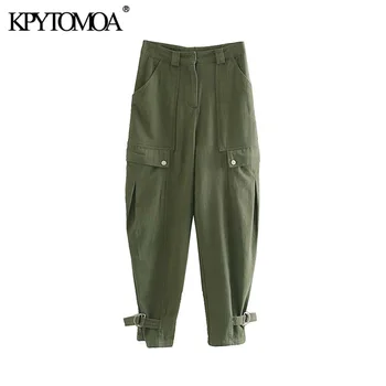 

Vintage Stylish High Waist Harem Pants Women 2020 Fashion Zipper Fly Side Pockets Streetwear Female Ankle Trousers Pantalones