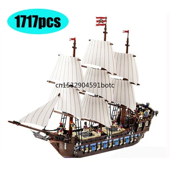 

In stock 1717Pcs 22001 Pirate Ship Warships Model Building Block Briks lepining10210 Educational Children Toys Birthday Gifts