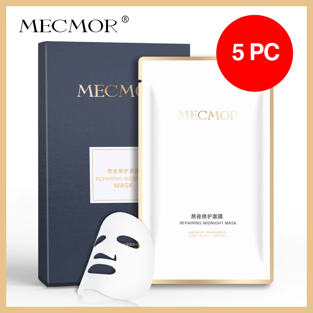 

Repairing Midnight Facial Mask Smoothing Repairing damaged skin MECMOR Additive Free Natural Organic Sensitive Face Skin 5PC