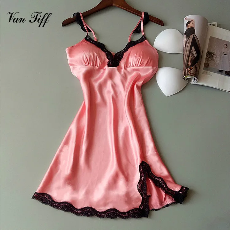 Летняя Высококачественная шелковая сексуальная пижама для женщин с нагрудной