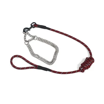 

Soft Dog Pet Leash Dog Nylon Reflective Rope Leash With Handle Pet Durable Rope Lead With Hook For Small Dog Random Color