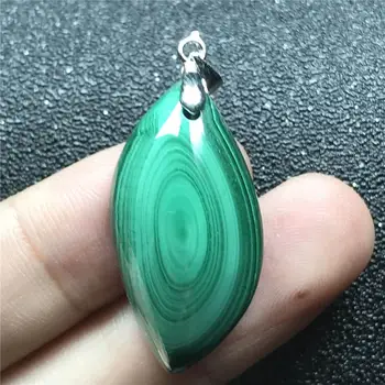 

Genuine Natural Green Malachite Chrysocolla Pendant Jewelry For Woman Lady Man Silver Crystal 31x16x9mm Beads Gemstone AAAAA