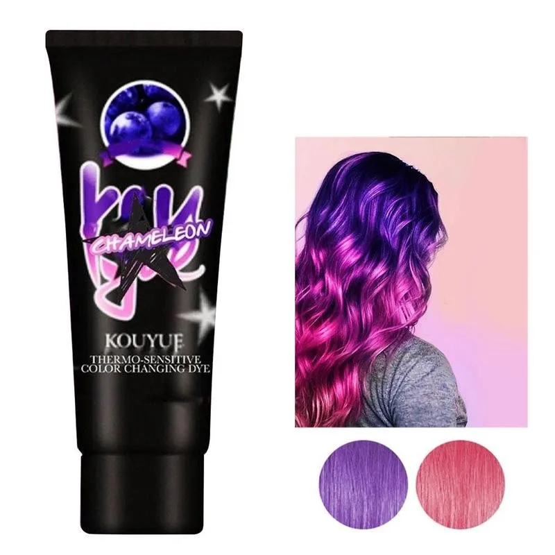 60ml Thermochromic Color Change Dye Semi Permanent Paint Magical Grey Purple Green Blue Hair Color Dye Cream For Hair Style|Hair Color| - AliExpress