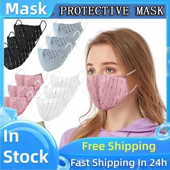 

mascarilla skin care mask for face bioaqua маска masque Adult Women Paillette Adjustable Washable Safet Protect Haze 3pcs masque