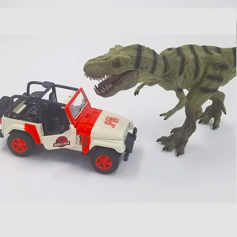 Beste 1 32 Schaal 15.5 Cm Legering Metalen Diecast Jeep Wrangler Jurassic Park Suv Auto Model Speelgoed Voor Kinderen Kids Geschenken collectie